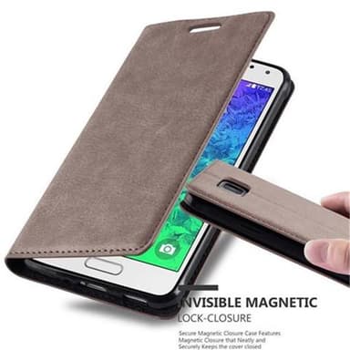 Samsung Galaxy ALPHA Suojakuori Lompakkokotelo (Ruskea)