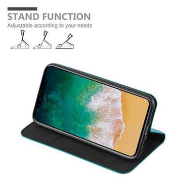 iPhone X / XS Suojakuori Lompakkokotelo (Turkoosi)
