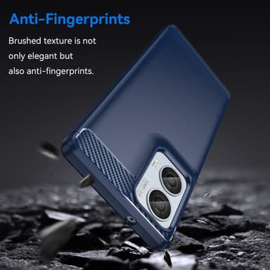 SKALO Motorola Edge 50 Fusion Armor Carbon Iskunkestävä TPU suojakuori - Sininen