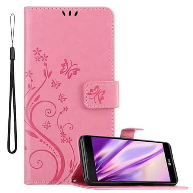 LG X POWER Suojakuori Lompakkokotelo (Vaaleanpunainen)