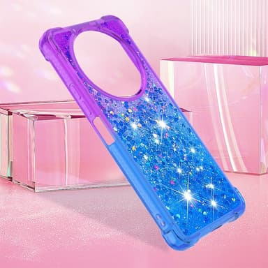 SKALO Xiaomi Redmi A3 Juoksuhiekka Glitter Sydämet TPU kuori - Violetti-Sininen