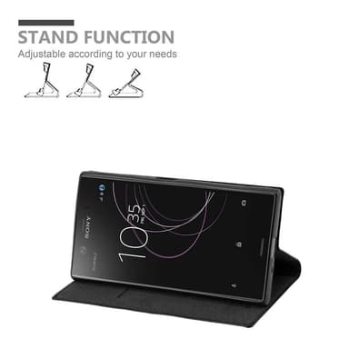 Sony Xperia XZ1 Suojakuori Lompakkokotelo (Musta)