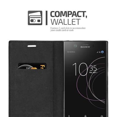 Sony Xperia XZ1 Suojakuori Lompakkokotelo (Musta)
