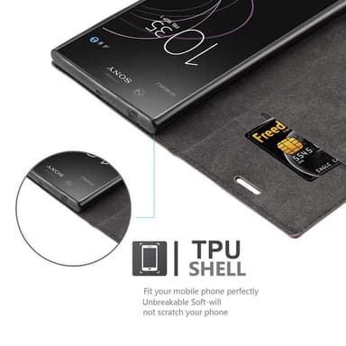 Sony Xperia XZ1 Suojakuori Lompakkokotelo (Musta)