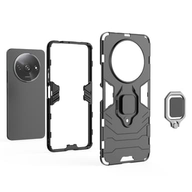 SKALO Xiaomi Redmi A3 Armor Hybridi metallirengas kuori - Musta