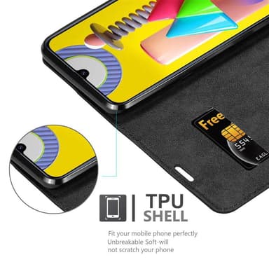 Samsung Galaxy M31 Suojakuori Lompakkokotelo (Musta)