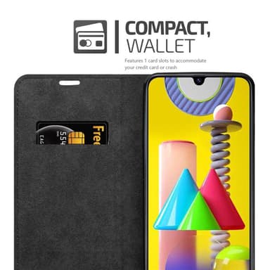 Samsung Galaxy M31 Suojakuori Lompakkokotelo (Musta)