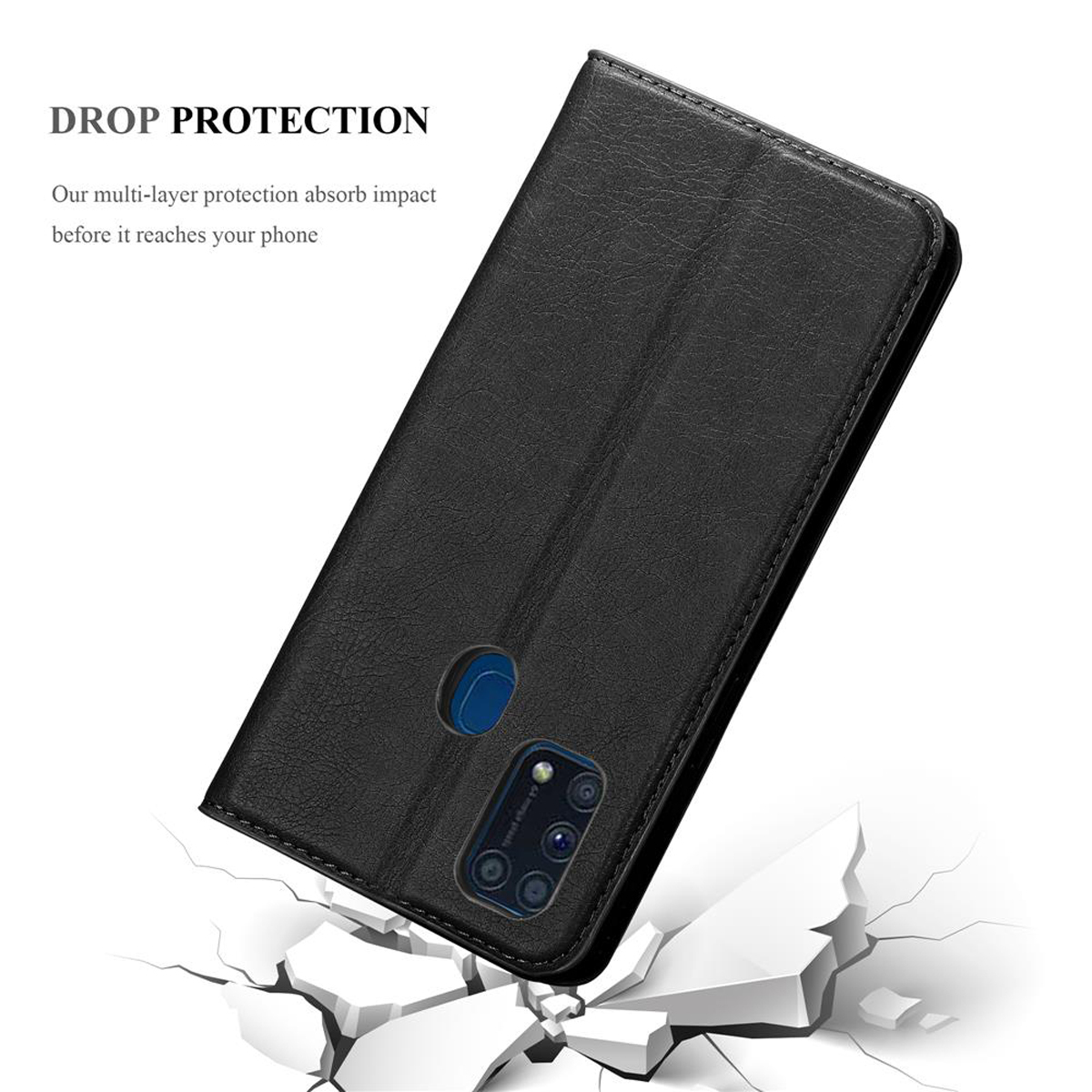 Samsung Galaxy M31 Suojakuori Lompakkokotelo (Musta)