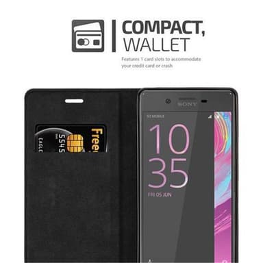 Sony Xperia X Suojakuori Lompakkokotelo (Musta)