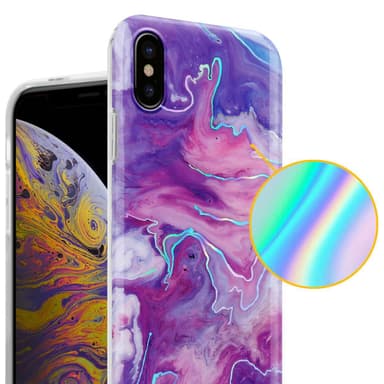 iPhone XS MAX Suojakuori Lompakkokotelo (Violetti)