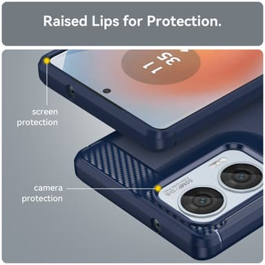 SKALO Motorola Edge 50 Fusion Armor Carbon Iskunkestävä TPU suojakuori - Sininen