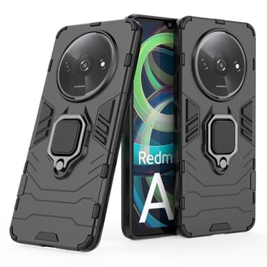SKALO Xiaomi Redmi A3 Armor Hybridi metallirengas kuori - Musta