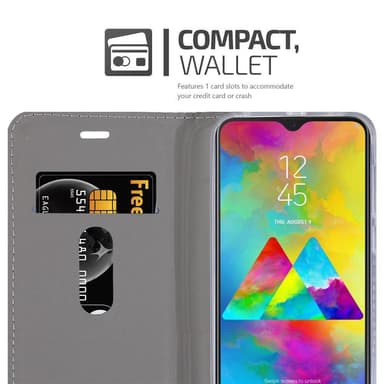 Samsung Galaxy M20 Suojakuori Lompakkokotelo (harmaa)