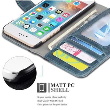 iPhone 6 / 6S Suojakuori Lompakkokotelo (Sininen)