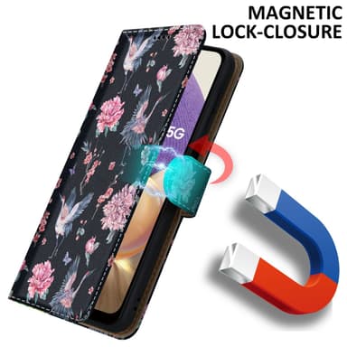 Samsung Galaxy A32 5G Suojakuori Lompakkokotelo (Musta)