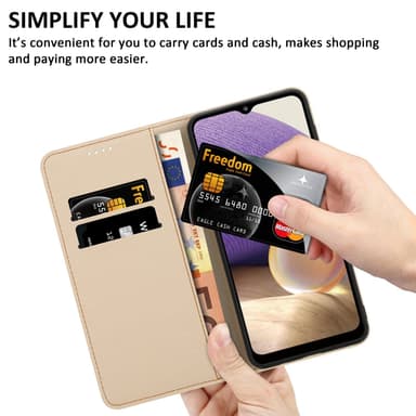 Samsung Galaxy A32 5G Suojakuori Lompakkokotelo (Musta)