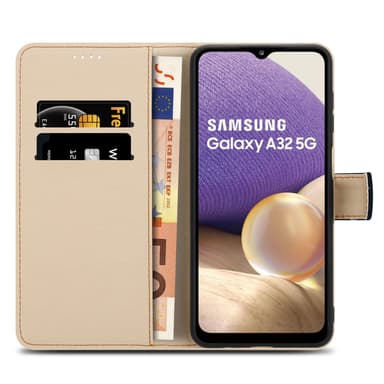 Samsung Galaxy A32 5G Suojakuori Lompakkokotelo (Musta)