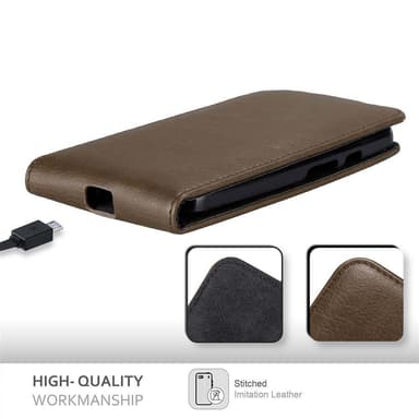 Motorola MOTO G2 Suojakuori Lompakkokotelo (Ruskea)