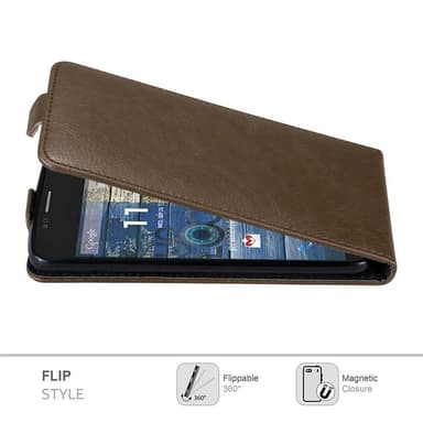 Motorola MOTO G2 Suojakuori Lompakkokotelo (Ruskea)