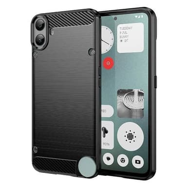 Harjattu TPU kuori Nothing CMF Phone 1 - Musta