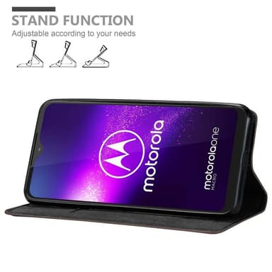 Motorola ONE MACRO Suojakuori Lompakkokotelo (Ruskea)