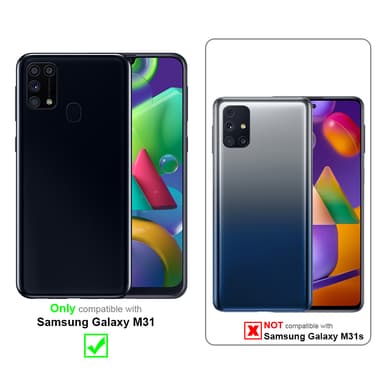 Samsung Galaxy M31 Suojakuori Lompakkokotelo (Musta)
