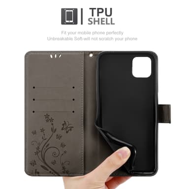 iPhone 13 PRO Suojakuori Lompakkokotelo (harmaa)