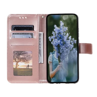 SKALO Xiaomi Redmi A3 Mandala lompakkokotelo - Ruusukulta