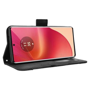 SKALO Motorola Edge 50 Fusion 6-lokeroa Lompakkokotelo - Musta