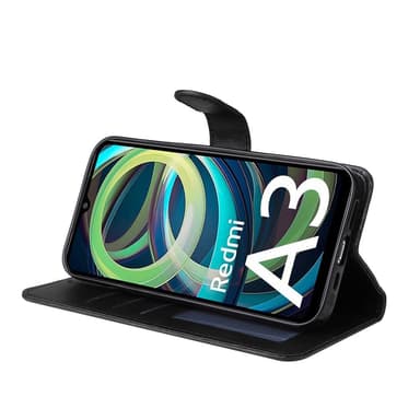 SKALO Xiaomi Redmi A3 PU-nahkainen Lompakkokotelo - Musta