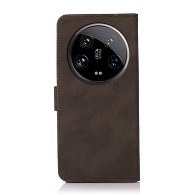 SKALO Xiaomi 14 Ultra 5G KHAZNEH Lompakkokotelo PU-nahasta - Ruskea