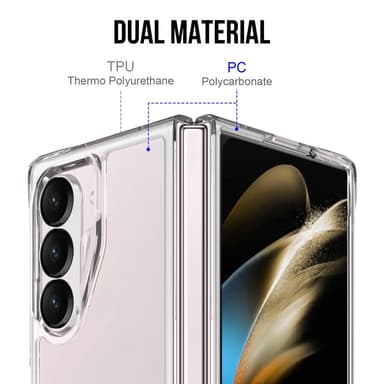 SKALO Samsung Z Fold6 TPU Clear Hybridi Suojakuori - Läpinäkyvä