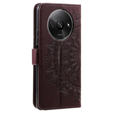 SKALO Xiaomi Redmi A3 Mandala lompakkokotelo - Ruskea