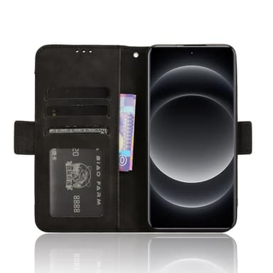 SKALO Xiaomi 14 Ultra 5G 6-lokeroa Lompakkokotelo - Musta