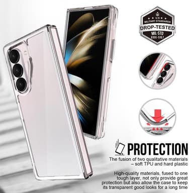 SKALO Samsung Z Fold6 TPU Clear Hybridi Suojakuori - Läpinäkyvä