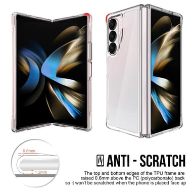 SKALO Samsung Z Fold6 TPU Clear Hybridi Suojakuori - Läpinäkyvä