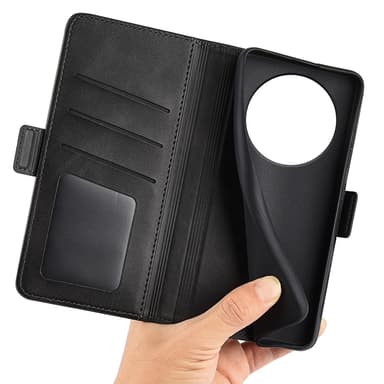 SKALO Xiaomi Redmi A3 Premium Wallet Lompakkokotelo - Musta