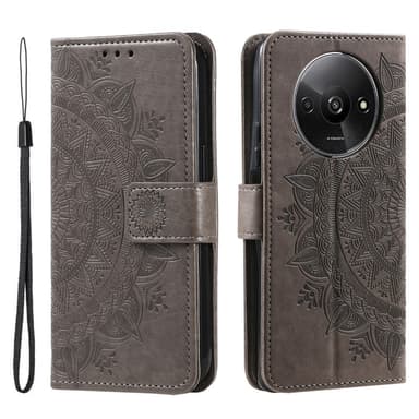 SKALO Xiaomi Redmi A3 Mandala lompakkokotelo - Harmaa