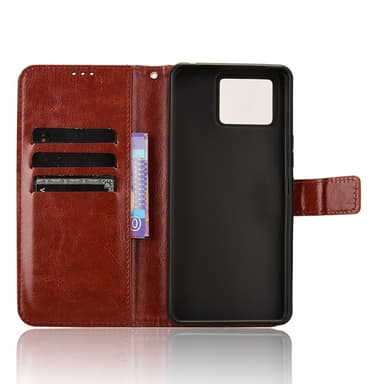 SKALO Asus Zenfone 11 Ultra 5G Crazy Horse lompakko PU nahka - Ruskea