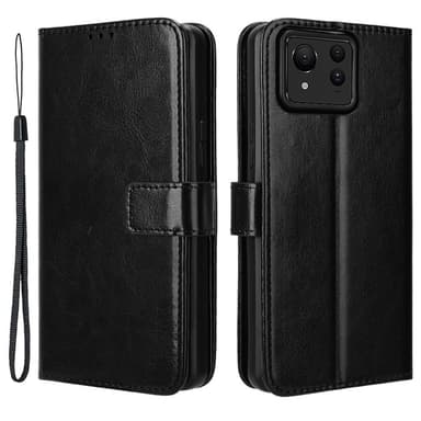 SKALO Asus Zenfone 11 Ultra 5G Crazy Horse lompakko PU nahka - Musta