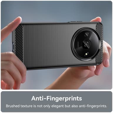 SKALO Xiaomi Redmi A3 Armor Carbon Iskunkestävä TPU suojakuori - Musta