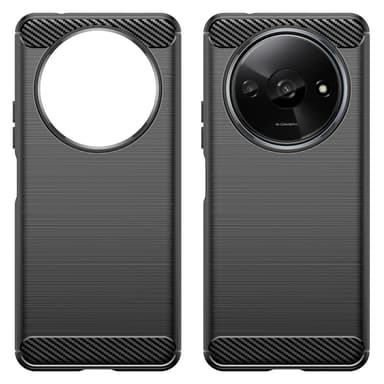 SKALO Xiaomi Redmi A3 Armor Carbon Iskunkestävä TPU suojakuori - Musta