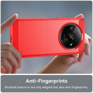 SKALO Xiaomi Redmi A3 Armor Carbon Iskunkestävä TPU suojakuori - Punainen