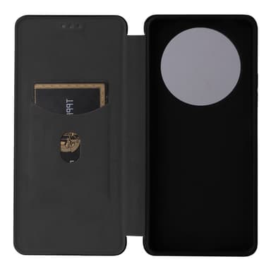 SKALO Xiaomi Redmi A3 Carbon Fiber Lompakkokotelo - Musta