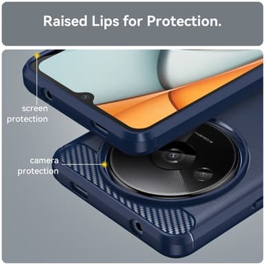 SKALO Xiaomi Redmi A3 Armor Carbon Iskunkestävä TPU suojakuori - Sininen