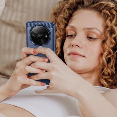 SKALO Xiaomi Redmi A3 Armor Carbon Iskunkestävä TPU suojakuori - Sininen