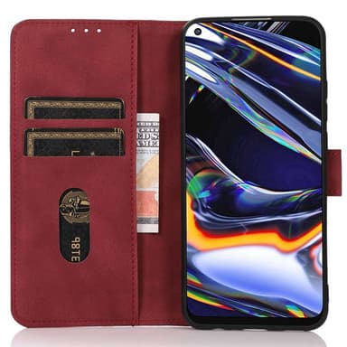 SKALO Xiaomi Redmi A3 KHAZNEH Lompakkokotelo PU-nahasta - Punainen