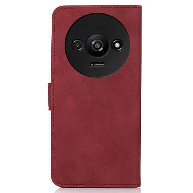 SKALO Xiaomi Redmi A3 KHAZNEH Lompakkokotelo PU-nahasta - Punainen