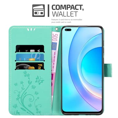 Honor 50 LITE Suojakuori Lompakkokotelo (Turkoosi)