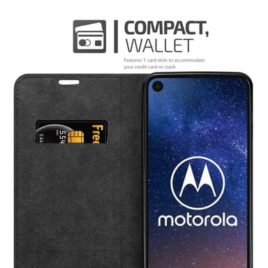 Motorola ONE VISION Suojakuori Lompakkokotelo (Ruskea)